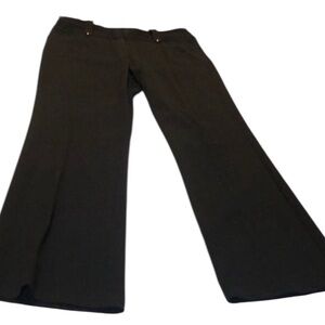 BCBGMaxAzria black size 12 wide leg dress pants flat front, high waist pockets